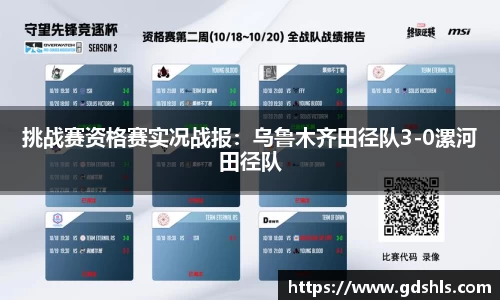 挑战赛资格赛实况战报：乌鲁木齐田径队3-0漯河田径队